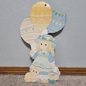 Girl‎ with Balloons Easter Decor Cardboard Die Cut Cat Basket Eggs